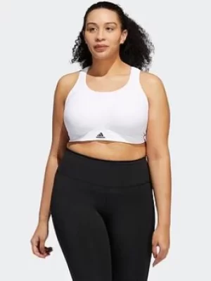 Image of adidas Tlrd Impact Training High-support Bra (plus Size), White/Black, Size 2X, Women