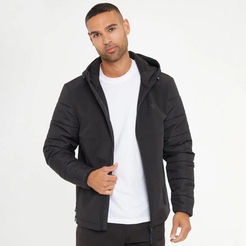 Image of Threadbare Hooded Lightweight Zip Up Jacket - Black S