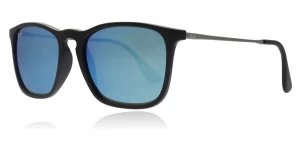 Image of Ray-Ban Chris Sunglasses Shiny Black / Silver 601/55 54mm