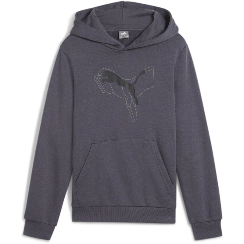 Image of Puma Ess+ Logo Lab Cat Hoodie Tr B Hoody Unisex Kids - Grey Grey 7 - 8 Years