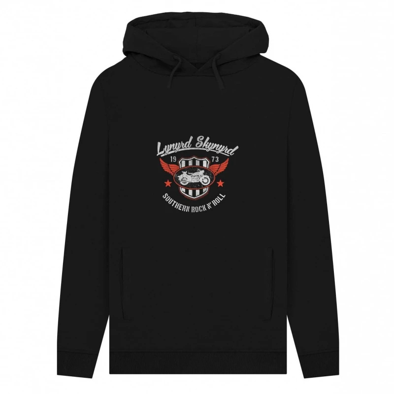 Image of Lynyrd Skynyrd Mens Rock & Roll Hoodie in Black Size: Small Black Male S
