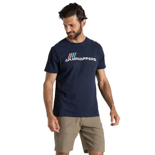 Image of Craghoppers Mens Lucent Short Sleeve Graphic T Shirt M - Chest 40' (102cm) Blue Navy CMT994-ZZS-M