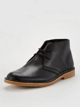 Image of OFFICE Baker Leather Desert Boots - Black, Size 6, Men