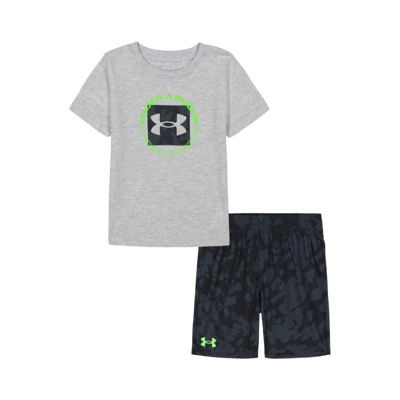 Image of Under Armour Kids Infants T-Shirt and Shorts Set Mod Grey male 2 - 3 Years