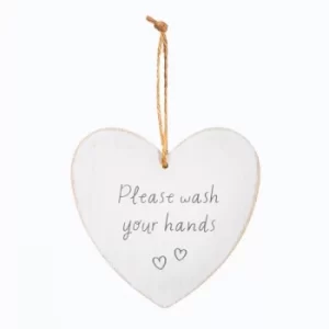 Image of Sass & Belle Please Wash Your Hands Heart Plaque