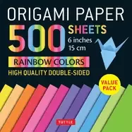 Image of origami paper 500 sheets rainbow colors 6 15cm tuttle origami paper high q