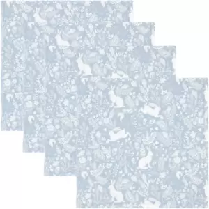 Image of William Morris - Forest Life Blue Pack Of 4 Napkins