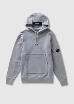 Image of C.P. Company Mens Diagonal Raised Fleece Hoodie In Grey Melange