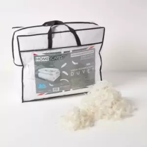 Image of Goose Feather and Down 4.5 Tog King Size Summer Duvet - White - Homescapes