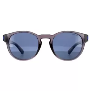 Image of Round Transparent Grey Blue Polarized