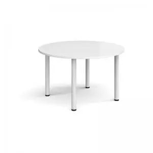 Image of Circular white radial leg meeting table 1200mm - white