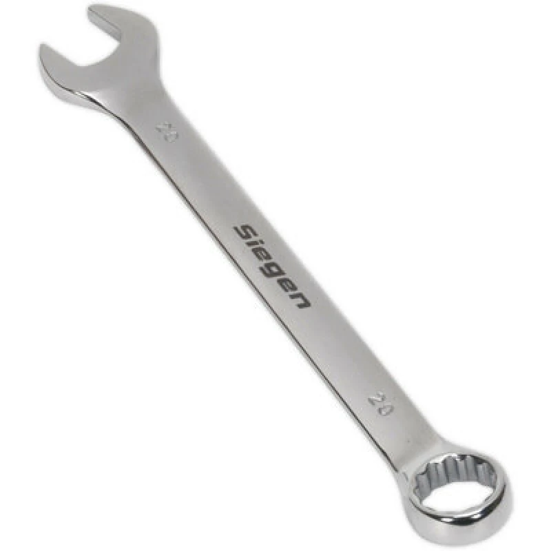Image of Loops Hardened Steel Combination Spanner - 20mm - Polished Chrome Vanadium Wrench Metallics