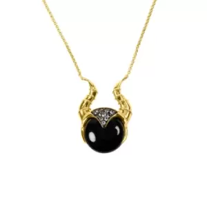 Image of Disney Villains Maleficent Yellow Gold Plated Sterling Silver Cubic Zirconia and Black Onyx Necklace N903087YZML-18