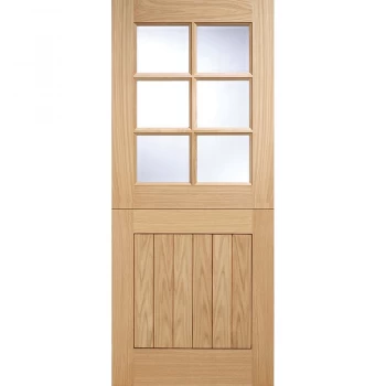 Image of LPD External Oak COTTAGE 6 Light Clear Double Glazed Stable Front Door D&G - 762mm x 1981mm