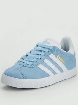 Image of adidas Originals Gazelle Childrens Trainers - Light Blue, Size 10