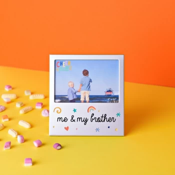 Image of 5" x 3.5" Cheerful Aluminium Photo Frame - Me & My Brother
