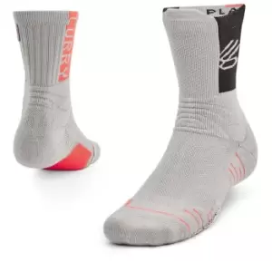 Image of Under Armour Armour Curry Mid Crew Socks Mens - Grey