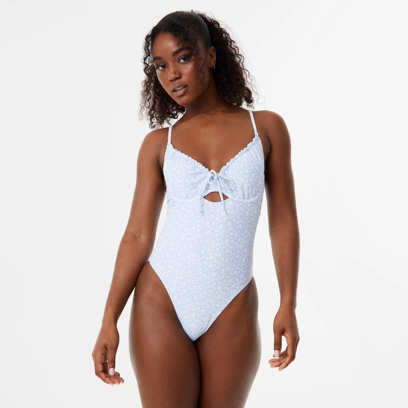 Image of Jack Wills Underwired Tie Front Swimsuit - Multi Multi 8