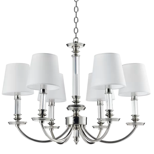 Image of Siena 6 Light Multi Arm Pendant Ceiling Light Nickel, E14