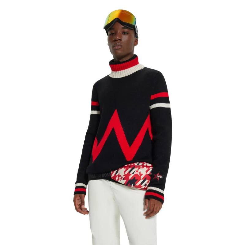 Image of Boss Mens Crew Neck Soft Knit Jumper Black male S