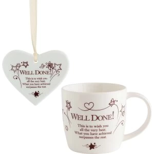 Image of Said with Sentiment Ceramic Mug & Heart Gift Sets Well Done