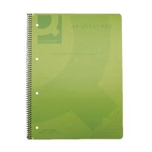 Image of Q-Connect Spiral Bound Polypropylene Notebook 160 Pages A4 Green Pack