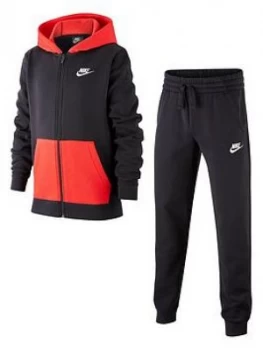 Image of Nike Nsw Older Boys Core Tracksuit - Black Red
