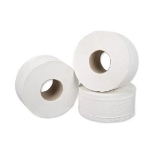 Image of 5 Star Facilities Jumbo Toilet Rolls Two Ply Sheet Size 250 x 92mm Roll Length 200m Pack of 12