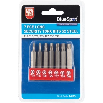 Image of Bluespot - 14103 7 Piece Long Security Torx Bits