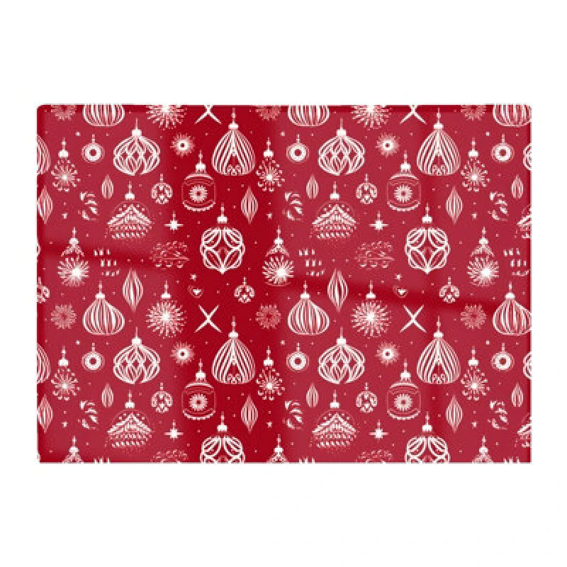 Image of Warren Reed Designer Red Christmas Decorations Pattern Glass Chopping Board