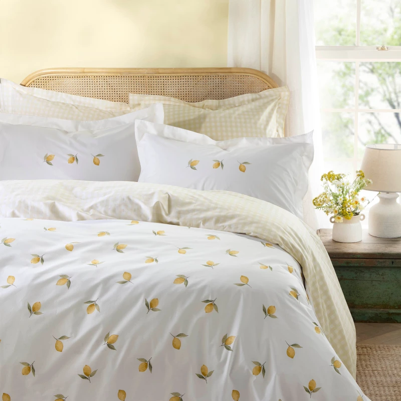 Image of Sophie Allport Lemons Duvet Cover Bedding Set White Yellow