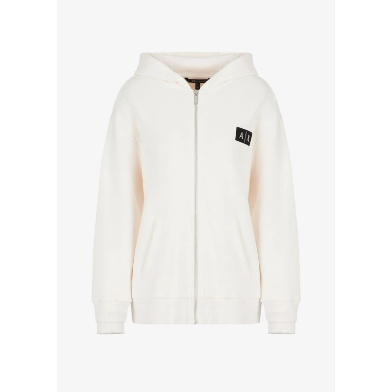 Image of Armani Exchange Full-Zip Hoodie Crew Sweaters XS White 33454901310