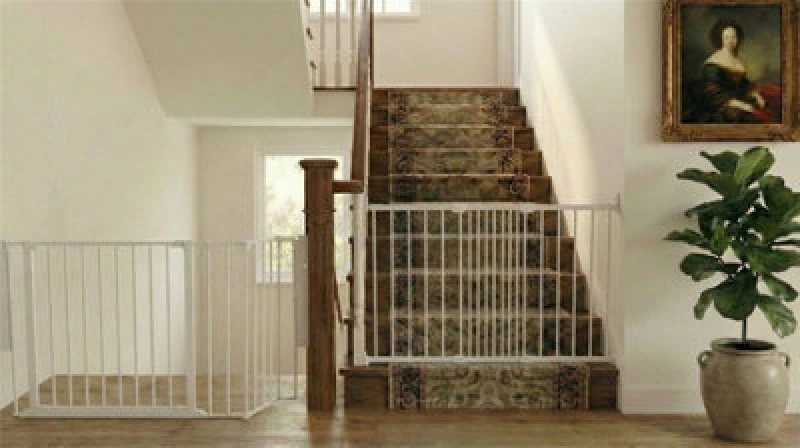 Image of Safetots Solution For Up And Down Staircases, White, Multi Panels, Up To 122Cm, And, Screw Fit Gate, 67Cm - 105.5Cm