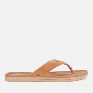 Image of UGG Mens Brookside Suede Flip Flops - Chestnut - UK 9