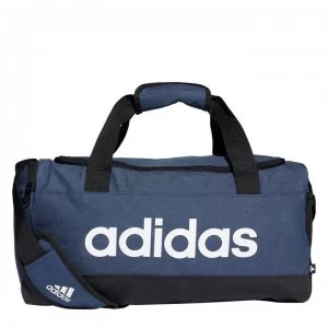 Image of adidas Linear Logo Small Duffel Bag - Crew Navy/White
