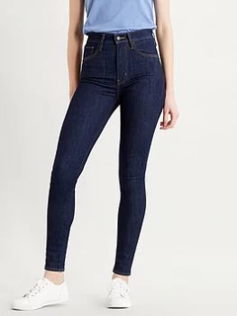 Image of Levis Mile High Super Skinny Jean - Dark Blue Size 28, Inside Leg 32, Women