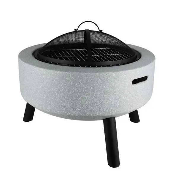 Image of Streetwize MGO Firepit, Table & BBQ - Cream 59x46.5cm