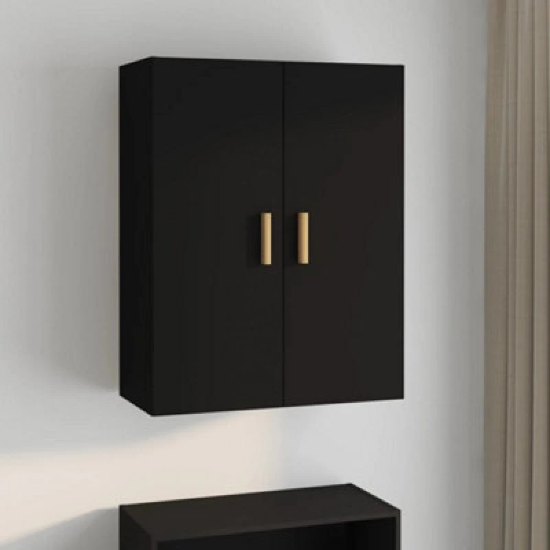 Image of Vidaxl Hanging Wall Cabinet Black 69.5X34X90 Cm, Black 812259