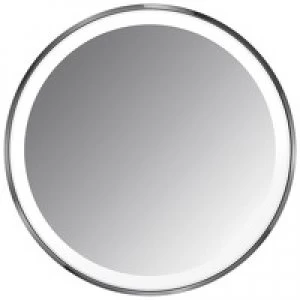 Image of simplehuman Sensor Mirrors 3 x Magnification 10cm Sensor Mirror Compact: Round, Black Stainless Steel, Rechargeable with Pouch
