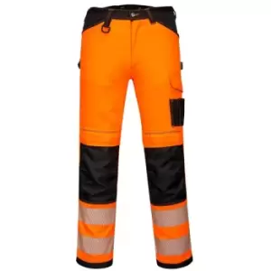Image of Portwest PW340OBS38 - sz 38 PW3 Hi-Vis Work Trousers - Orange/Black - Orange/Black