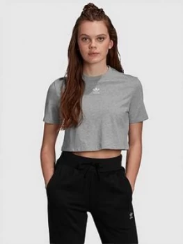 Image of Adidas Originals Trefoil Essentials Cropped T-Shirt - Black