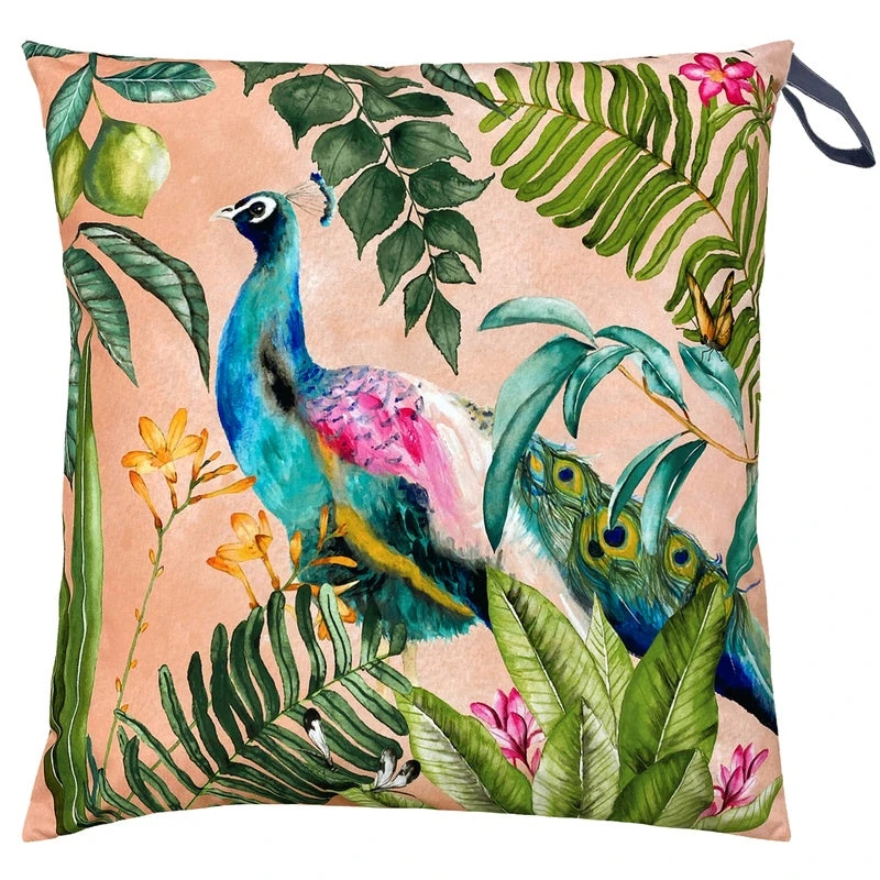 Image of Peacock Large 70cm Outdoor Floor Cushion Blush, Blush / 70 x 70cm / Cover Only