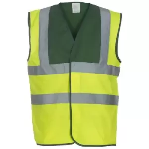 Image of Yoko Adults Unisex Two Tone Class 1 Reflective Jacket (L) (Hi Vis Yellow/Green) - Hi Vis Yellow/Green