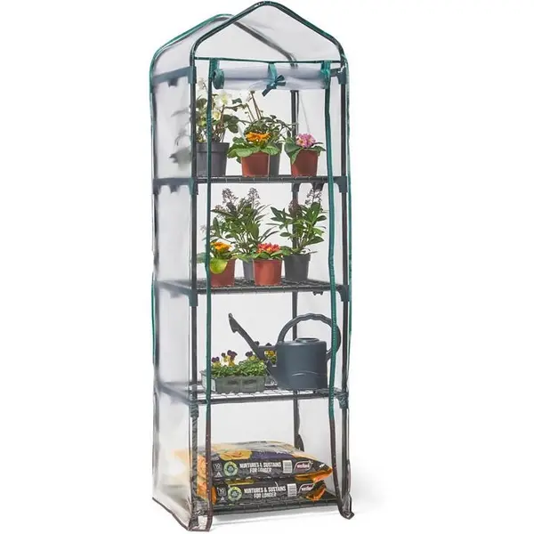Image of VonHaus Mini Greenhouse 4 Tier Green House - Clear One Size