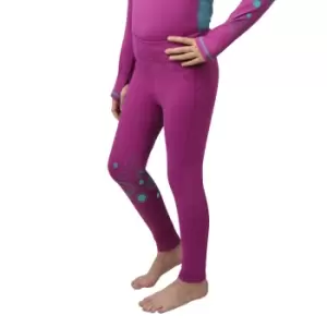 Image of Hy Childrens/Kids DynaMizs Ecliptic Horse Riding Tights (9-10 Years) (Plum/Teal)