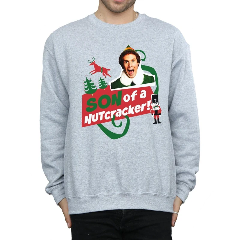 Image of Elf Elf Men Son Of A Nutcracker Sweatshirt in Grey Size: Small Grey S Male 5057736307427