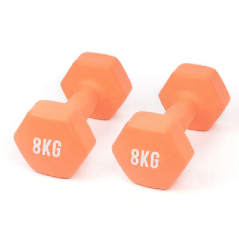 Image of Myga 8KG Neoprene Dumbbell Pair For Home Fitness And Strength Training