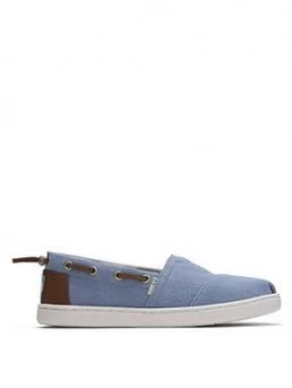 Image of Toms Boys Alpargata Canvas Shoe - Blue