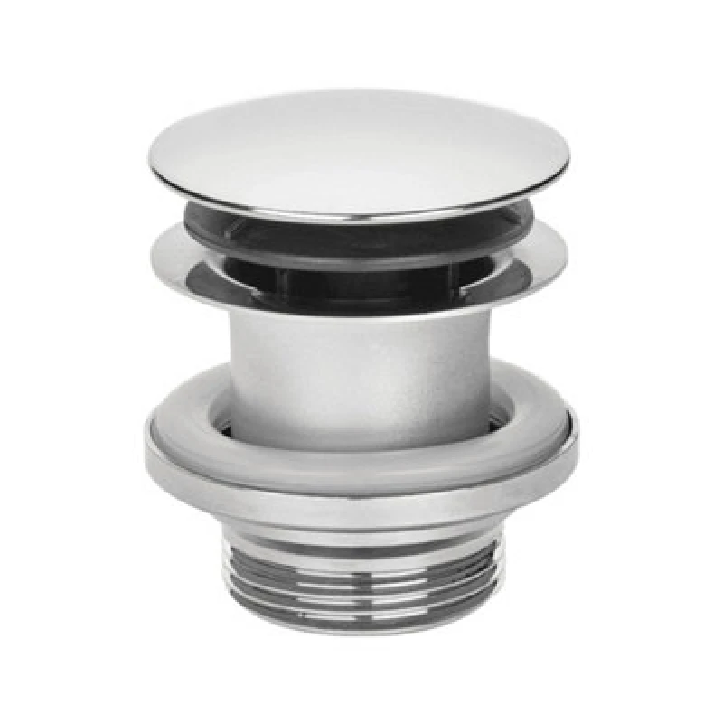 Image of McAlpine Stainless Steel Dome Plastic Basin Waste Chrome Plated 1.25" Spring Loaded Mushroom CWP60-SSP Silver