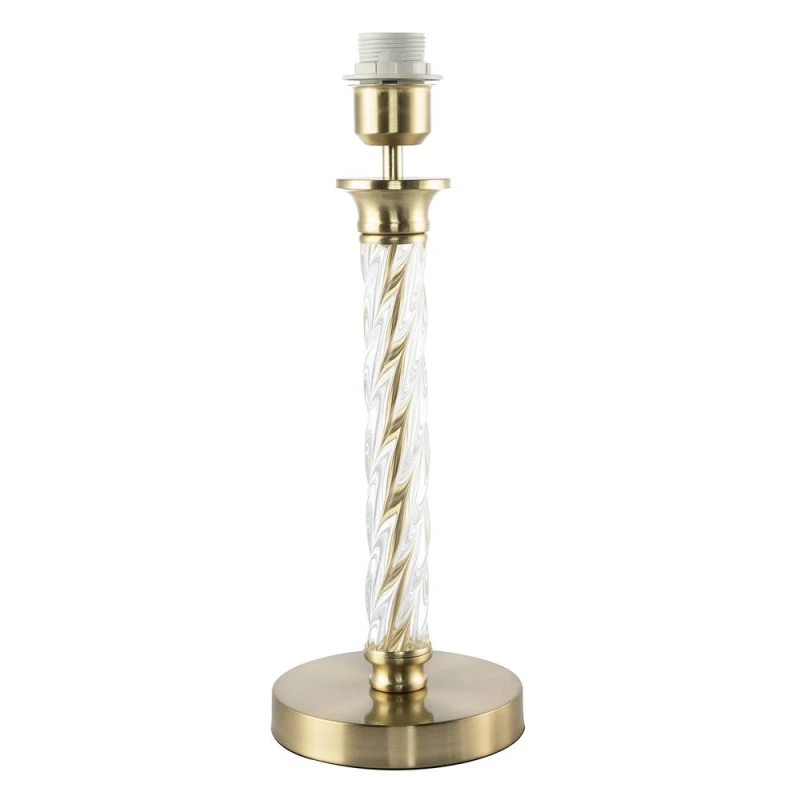 Image of Happy Homewares Satin Gold Table Lamp Base with Twisting Clear Glass Designer Feature Gold Unisex